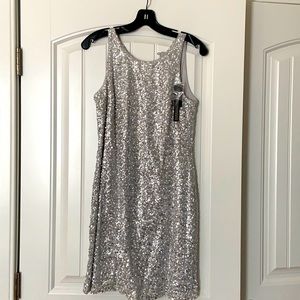 Silver sequin dress